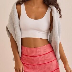 Gingham Tiered Red Skater Skirt